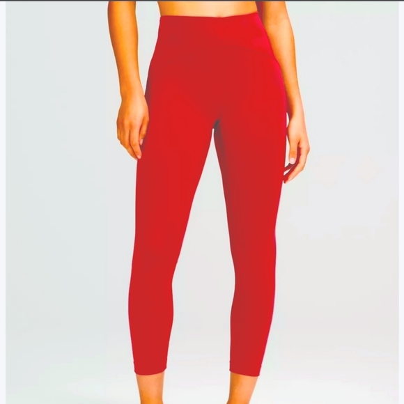 LULULEMON Instill High Rise Leggings Yoga Tight Size 12 Red - Picture 3 of 6